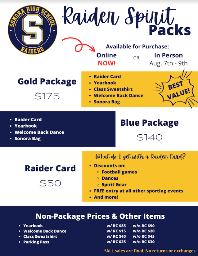 Raider Spirit Packs explained