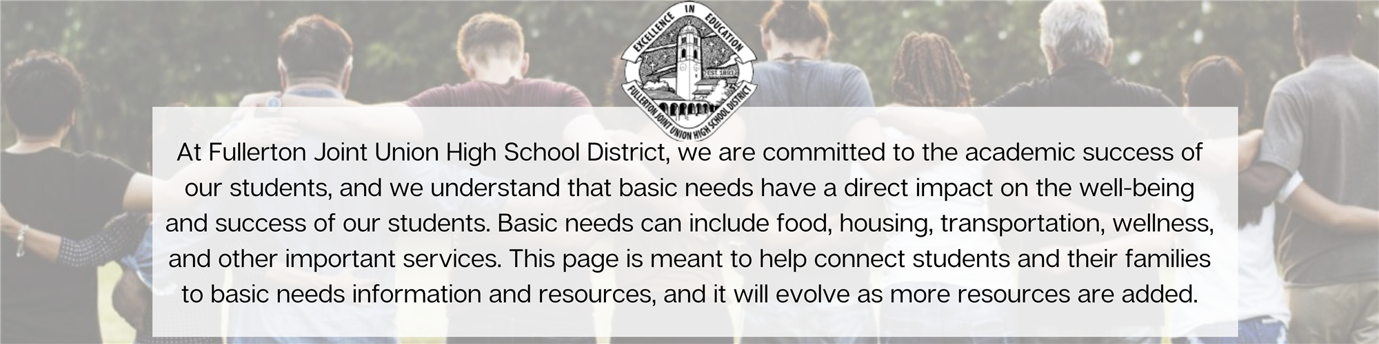 Resources and Basic Needs available for students and families