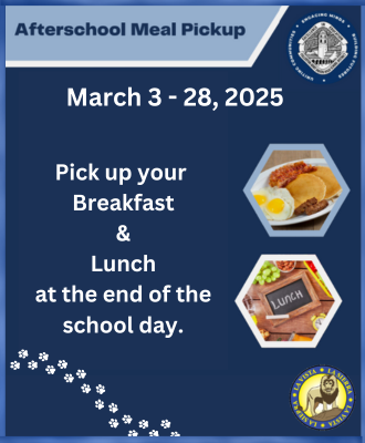  Informational graphic about afterschool meal pickup