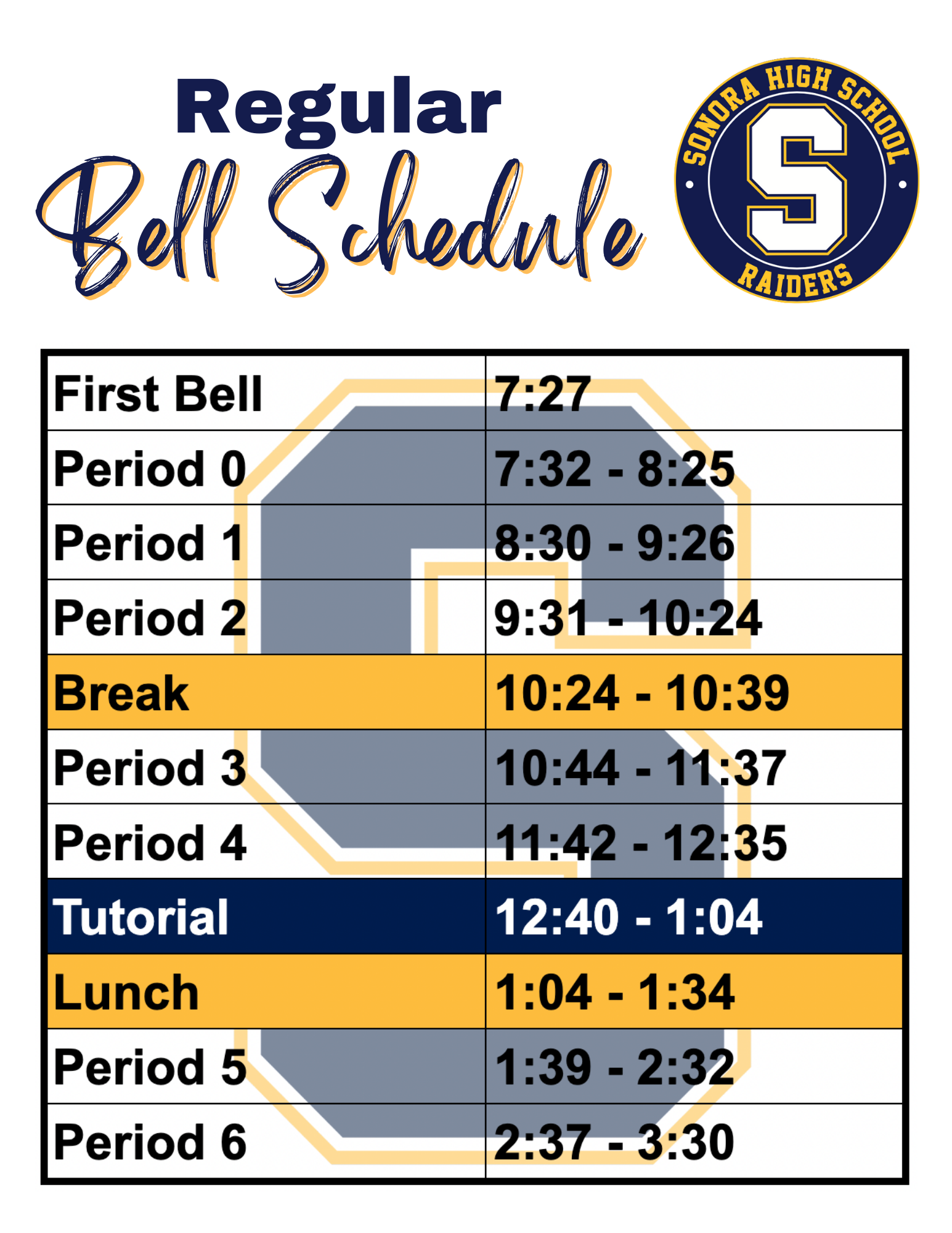 Bell Schedules Bell Schedule Monday Friday